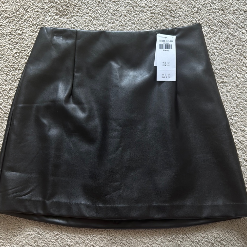 Classic Black Leather Skort
